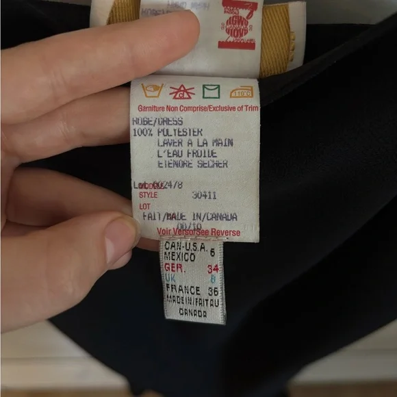 Joseph Ribkoff Black Asymmetrical Ruffled Cocktail Dress - Picture 4 of 5